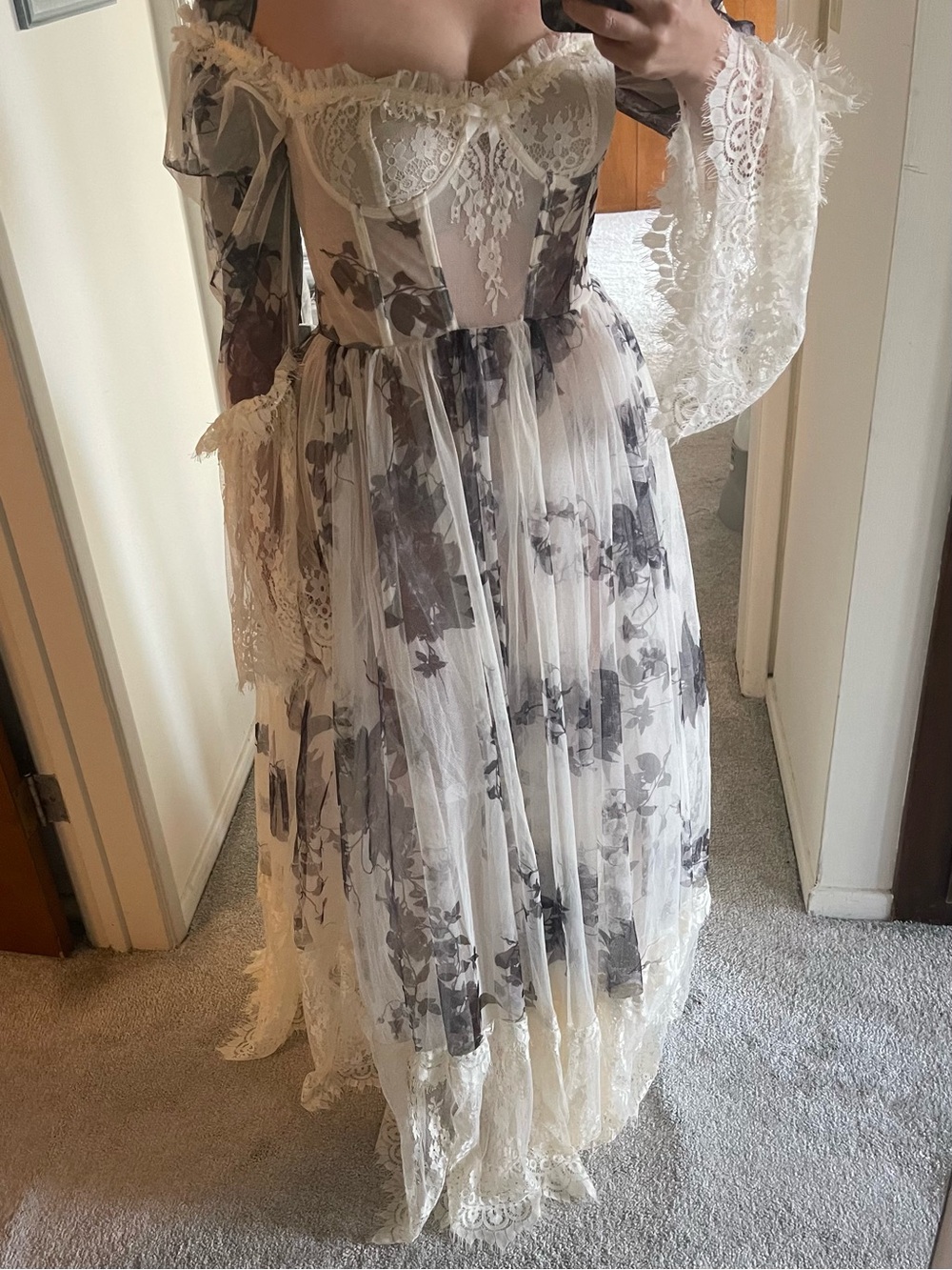 Widow Dance with Death Maxi Dress in Ivory Floral. NWT - Picture 8 of 8